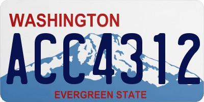 WA license plate ACC4312