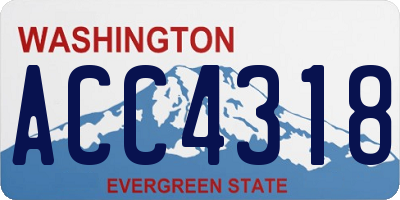 WA license plate ACC4318