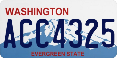 WA license plate ACC4325
