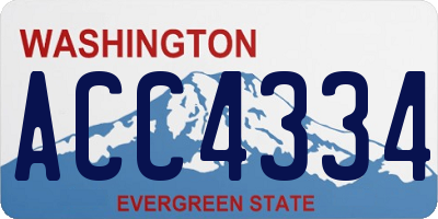 WA license plate ACC4334