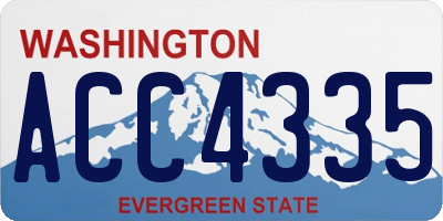 WA license plate ACC4335