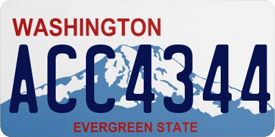 WA license plate ACC4344