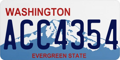 WA license plate ACC4354