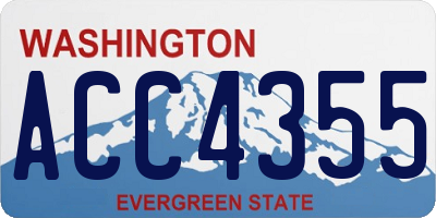 WA license plate ACC4355