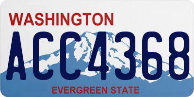 WA license plate ACC4368