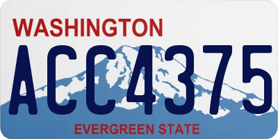 WA license plate ACC4375
