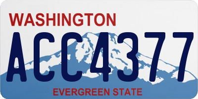 WA license plate ACC4377