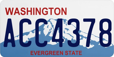 WA license plate ACC4378