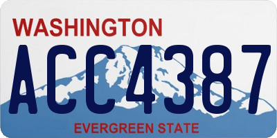 WA license plate ACC4387