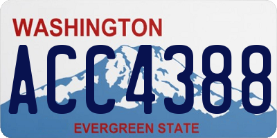 WA license plate ACC4388