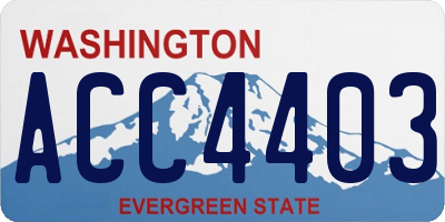 WA license plate ACC4403