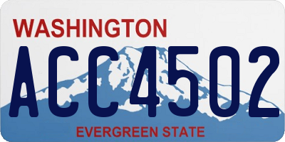 WA license plate ACC4502