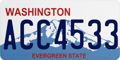 WA license plate ACC4533