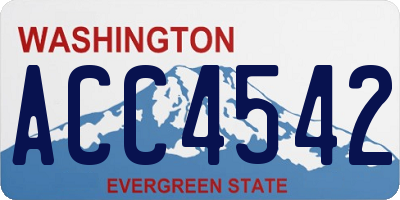 WA license plate ACC4542