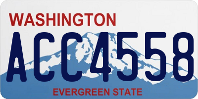 WA license plate ACC4558