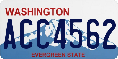 WA license plate ACC4562