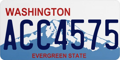 WA license plate ACC4575