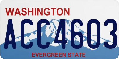 WA license plate ACC4603