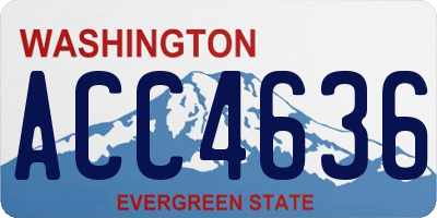 WA license plate ACC4636