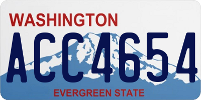 WA license plate ACC4654