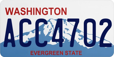 WA license plate ACC4702