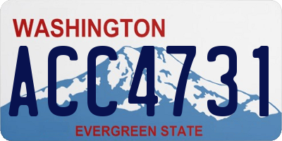 WA license plate ACC4731