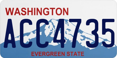 WA license plate ACC4735