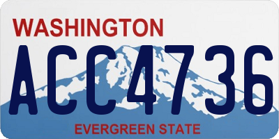 WA license plate ACC4736