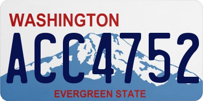 WA license plate ACC4752