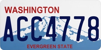 WA license plate ACC4778