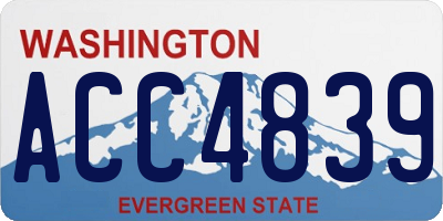 WA license plate ACC4839