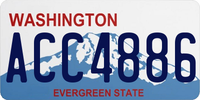 WA license plate ACC4886