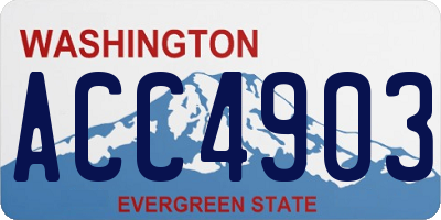 WA license plate ACC4903