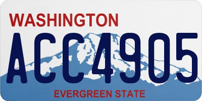 WA license plate ACC4905