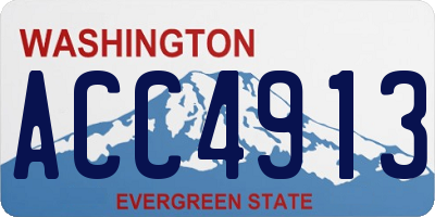 WA license plate ACC4913