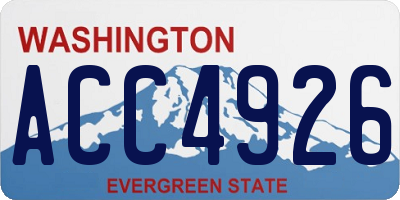 WA license plate ACC4926