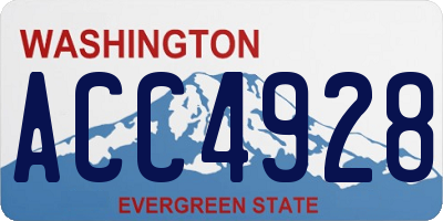 WA license plate ACC4928