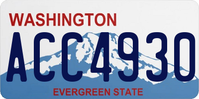 WA license plate ACC4930