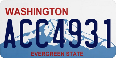 WA license plate ACC4931