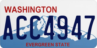 WA license plate ACC4947