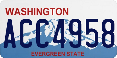 WA license plate ACC4958