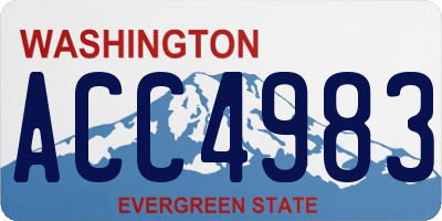 WA license plate ACC4983