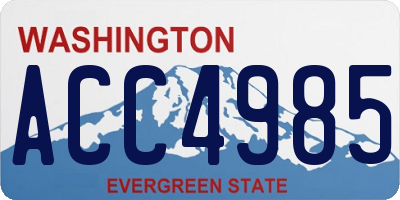 WA license plate ACC4985