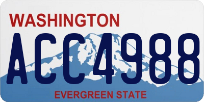 WA license plate ACC4988