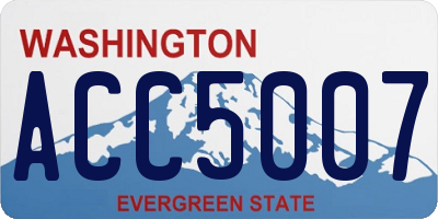 WA license plate ACC5007