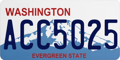 WA license plate ACC5025