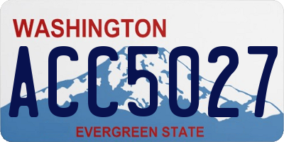 WA license plate ACC5027