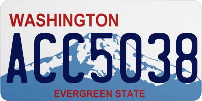WA license plate ACC5038