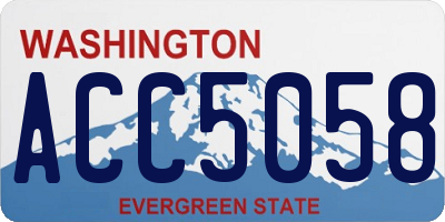WA license plate ACC5058