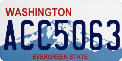 WA license plate ACC5063
